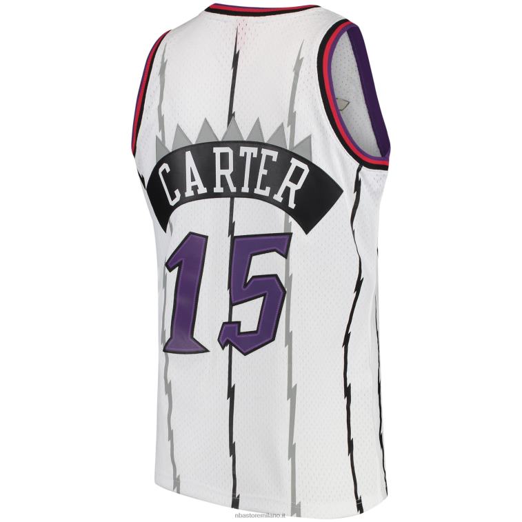 NBA 00F2L202 toronto raptors vince carter mitchell & ness bianco legno duro classici maglia swingman