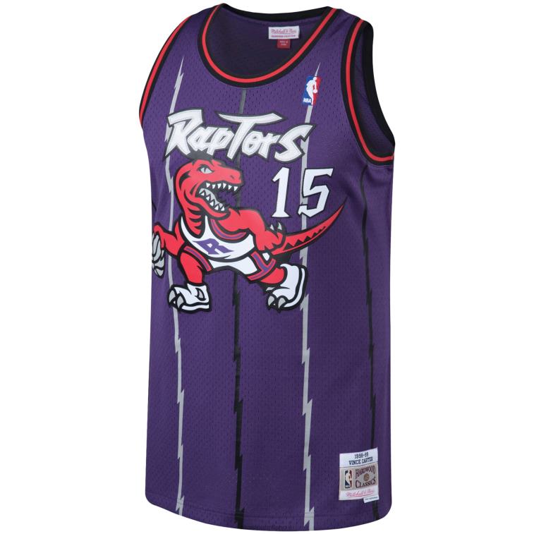 NBA 00F2L2188 toronto raptors vince carter mitchell & ness maglia viola big & tall hardwood classici