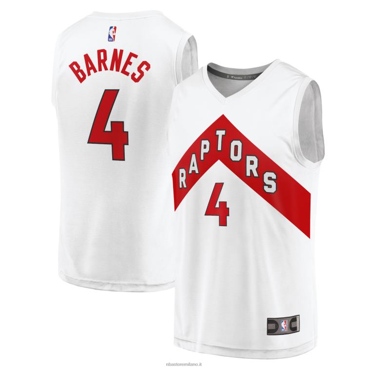 NBA 00F2L2296 toronto raptors scottie barnes maglia replica fast break bianca