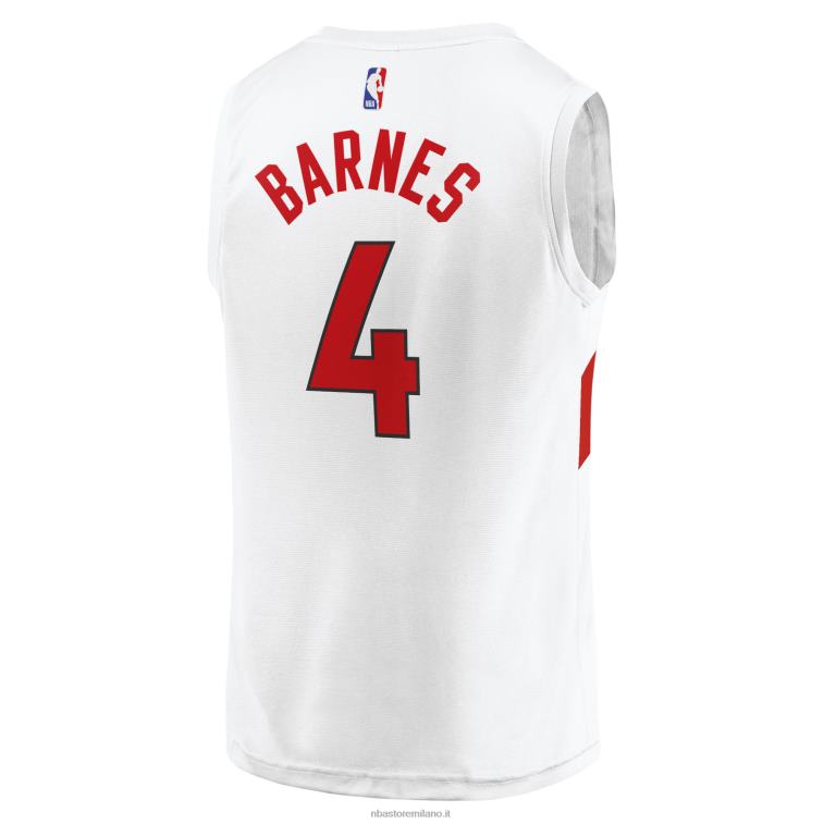 NBA 00F2L2296 toronto raptors scottie barnes maglia replica fast break bianca