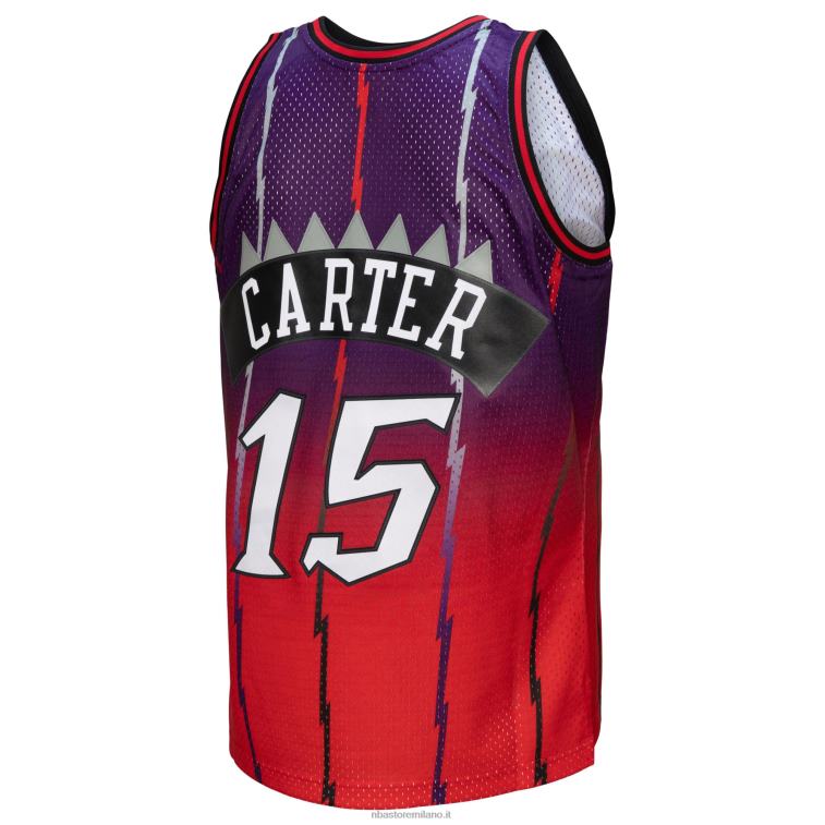 NBA 00F2L3033 toronto raptors vince carter rosso/viola hardwood classics fadeaway maglia da giocatore swingman
