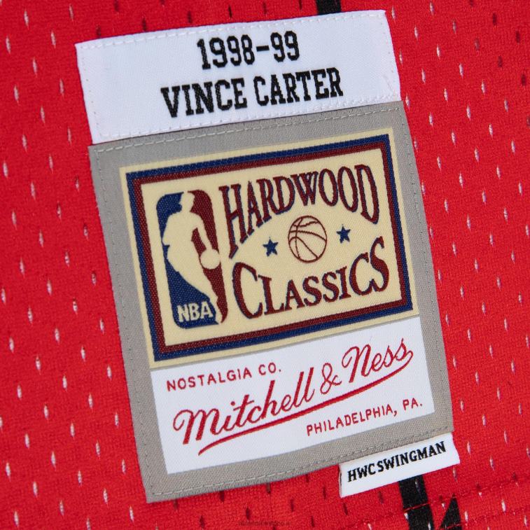NBA 00F2L3033 toronto raptors vince carter rosso/viola hardwood classics fadeaway maglia da giocatore swingman