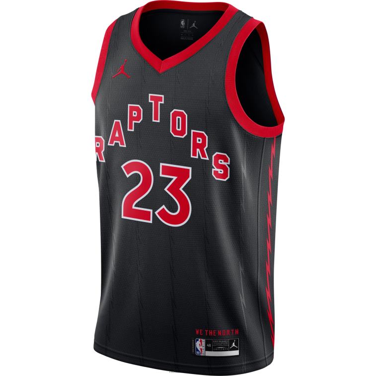 NBA 00F2L3170 toronto raptors fred vanvleet jordan maglia swingman nera di marca