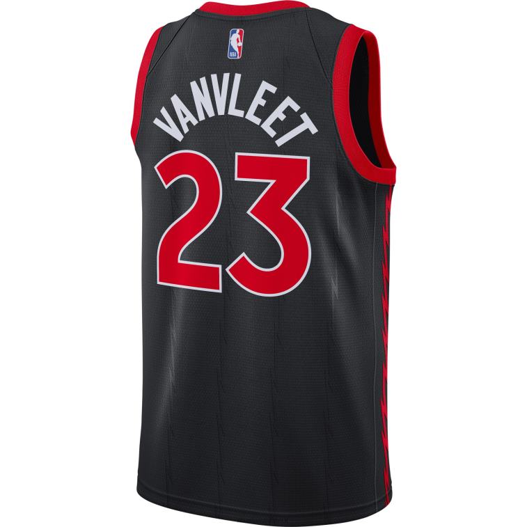 NBA 00F2L3170 toronto raptors fred vanvleet jordan maglia swingman nera di marca
