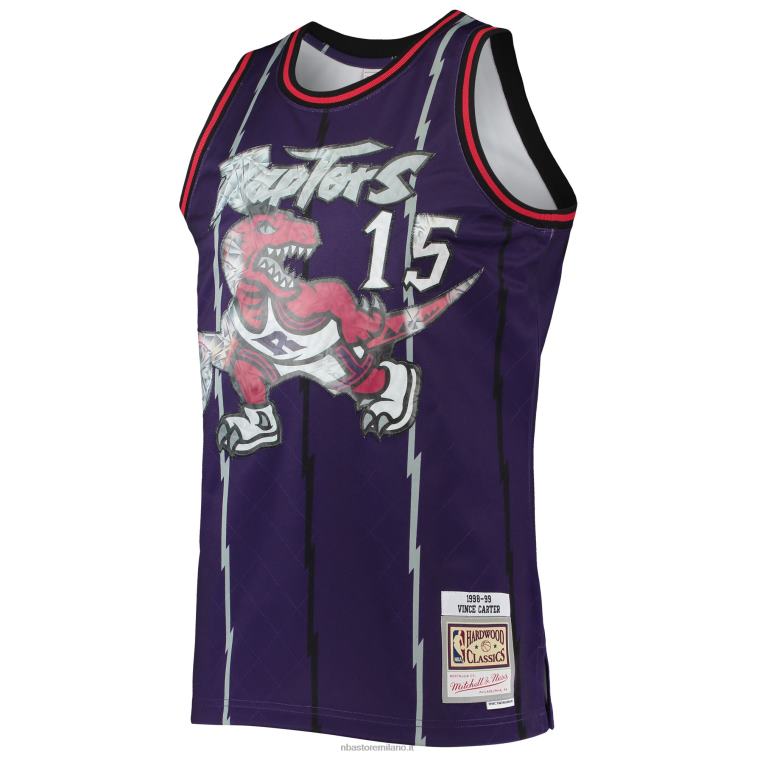 NBA 00F2L4632 toronto raptors vince carter viola hardwood classici 75 ° anniversario maglia swingman diamante