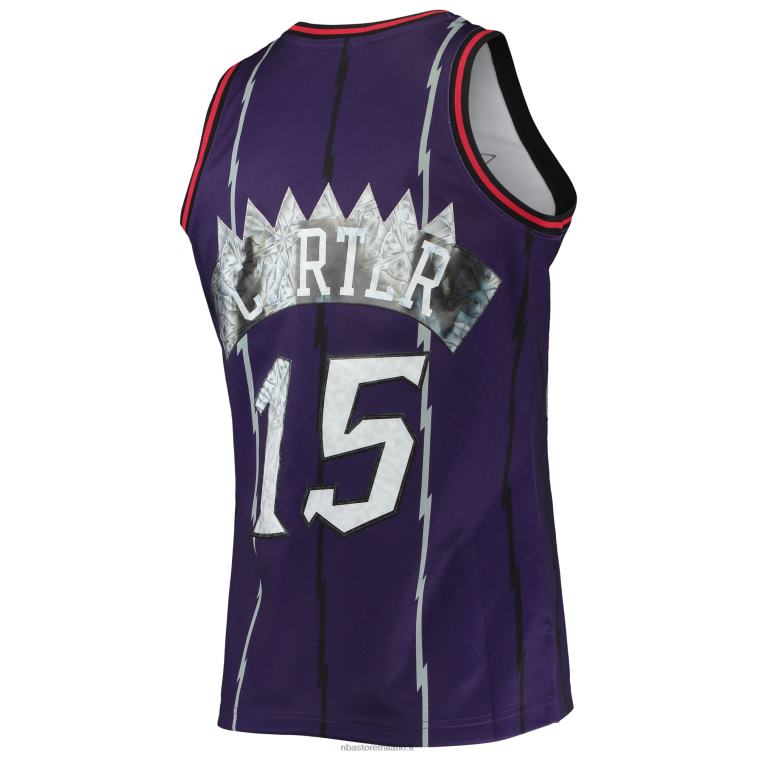 NBA 00F2L4632 toronto raptors vince carter viola hardwood classici 75 ° anniversario maglia swingman diamante