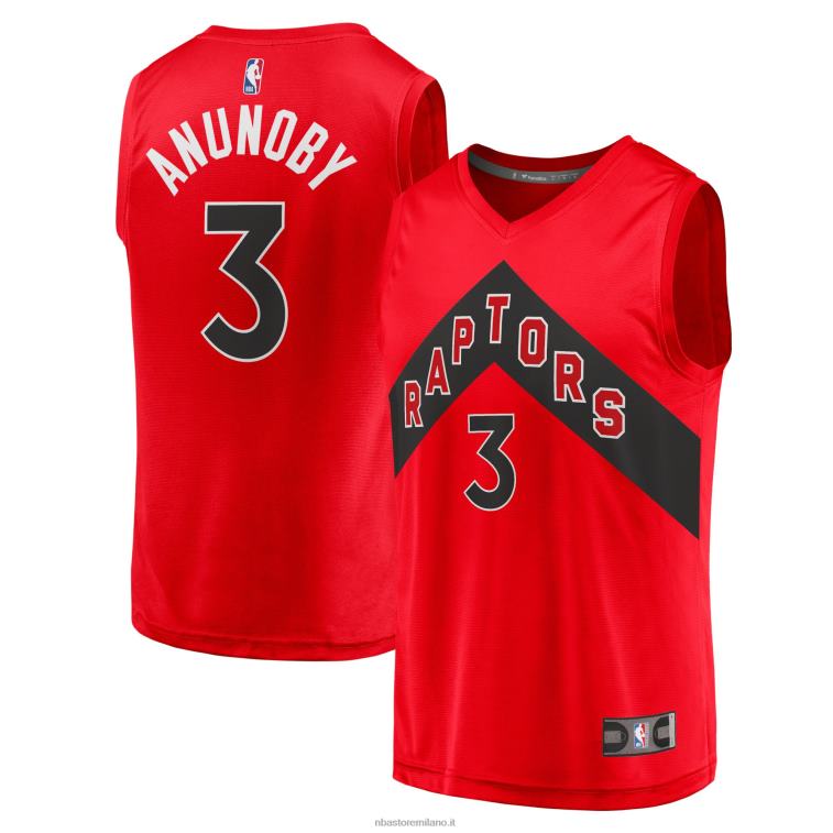 NBA 00F2L4639 toronto raptors og anunoby maglia replica fast break rossa