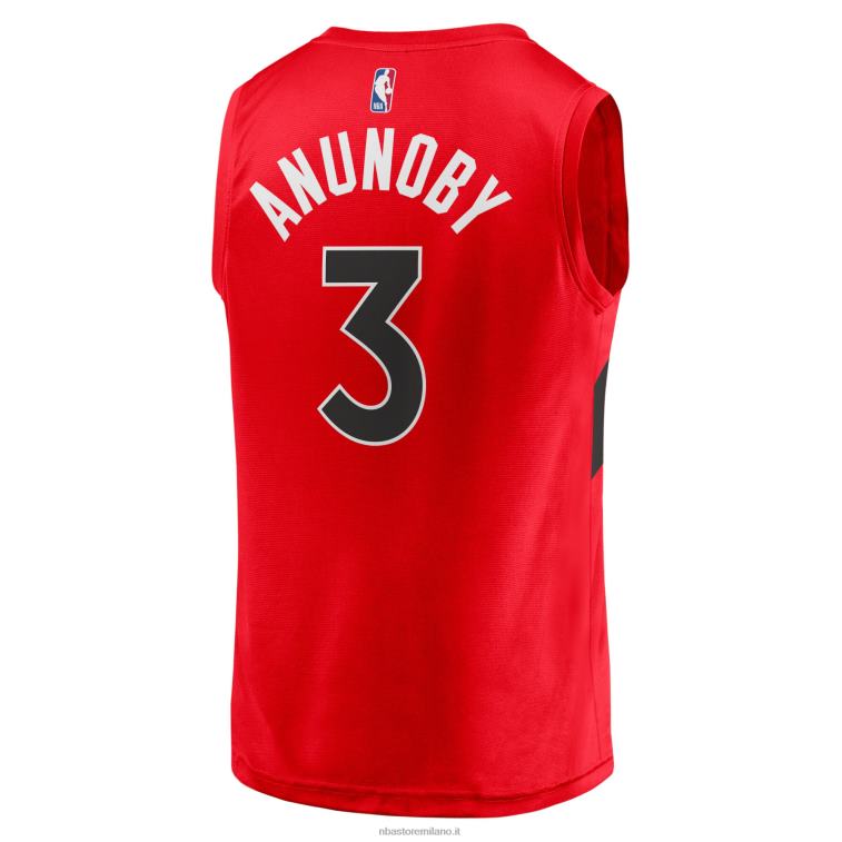 NBA 00F2L4639 toronto raptors og anunoby maglia replica fast break rossa