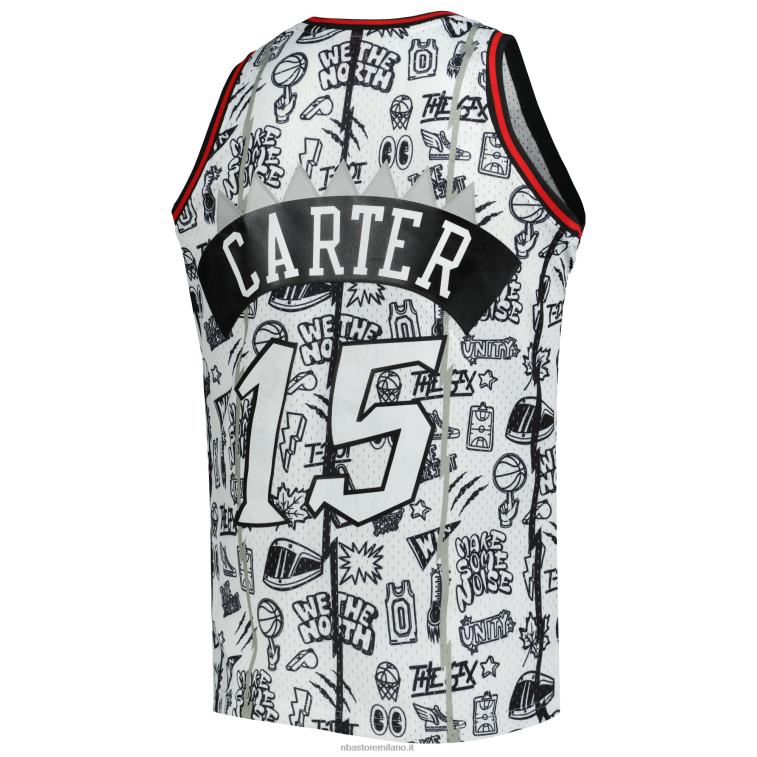 NBA 00F2L4712 toronto raptors vince carter mitchell & ness maglia swingman bianca