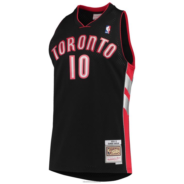 NBA 00F2L4813 toronto raptors demar derozan mitchell & ness black hardwood classics maglia swingman