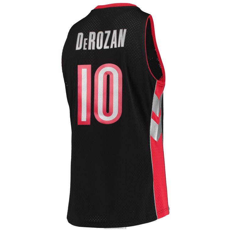 NBA 00F2L4813 toronto raptors demar derozan mitchell & ness black hardwood classics maglia swingman