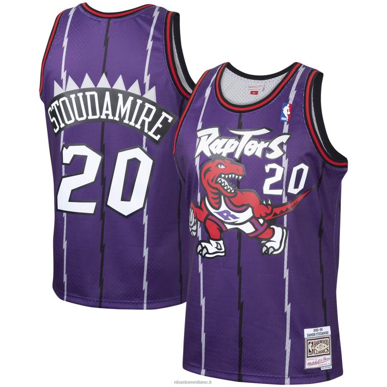 NBA 00F2L4872 toronto raptors damon stoudamire mitchell & ness viola hardwood classici giocatore swingman jersey