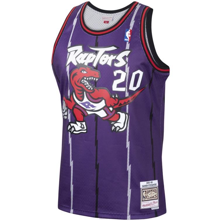 NBA 00F2L4872 toronto raptors damon stoudamire mitchell & ness viola hardwood classici giocatore swingman jersey