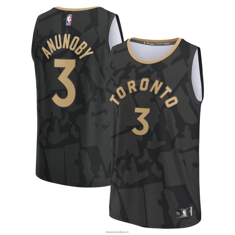 NBA 00F2L5066 toronto raptors og anunoby maglia fastbreak nera