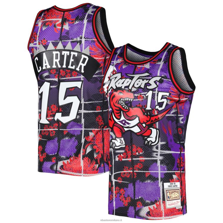 NBA 00F2L6047 toronto raptors vince carter mitchell & ness viola hardwood classici maglia swingman capodanno lunare
