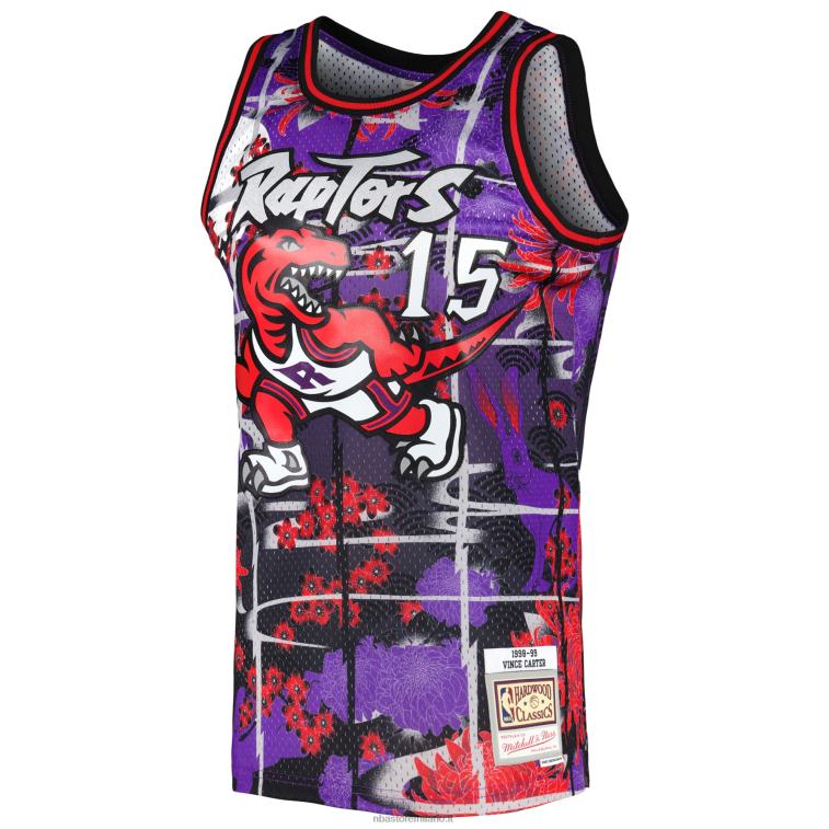 NBA 00F2L6047 toronto raptors vince carter mitchell & ness viola hardwood classici maglia swingman capodanno lunare