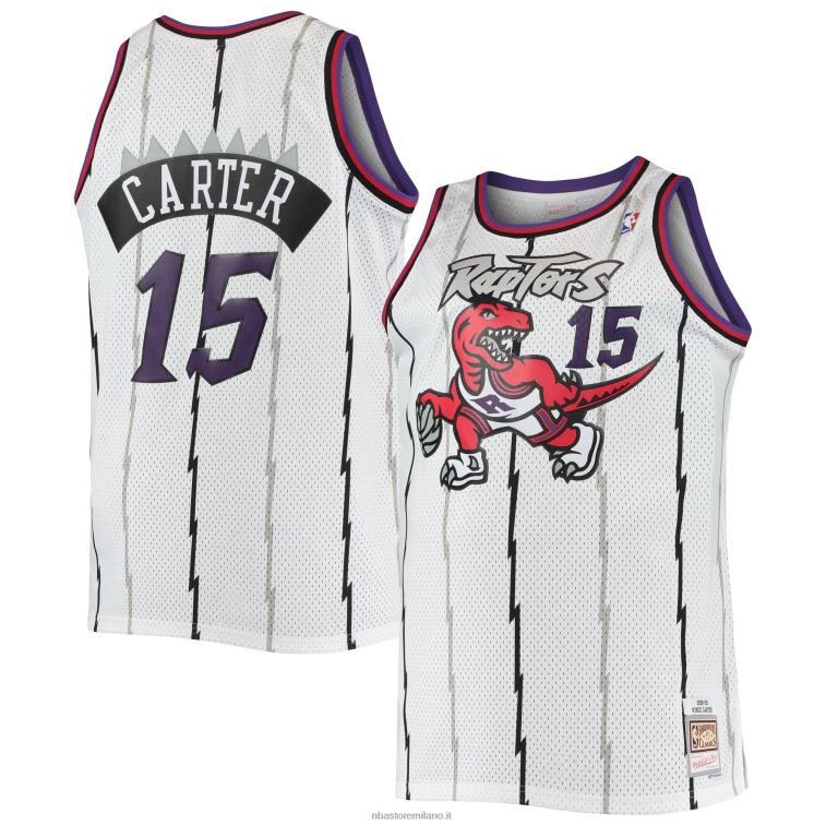 NBA 00F2L6322 toronto raptors vince carter mitchell & ness bianco big & tall hardwood classici maglia swingman