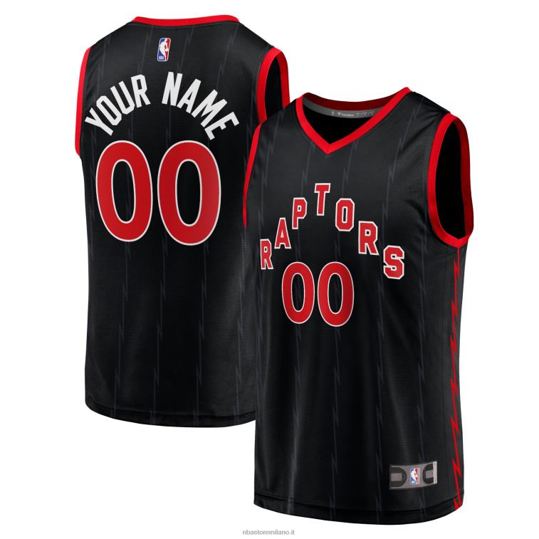 NBA 00F2L6358 toronto raptors maglia nera fast break replica personalizzata