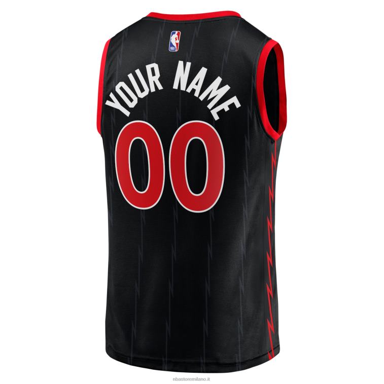 NBA 00F2L6358 toronto raptors maglia nera fast break replica personalizzata