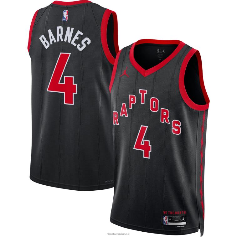 NBA 00F2L6364 toronto raptors scottie barnes jordan marca maglia nera replica swingman