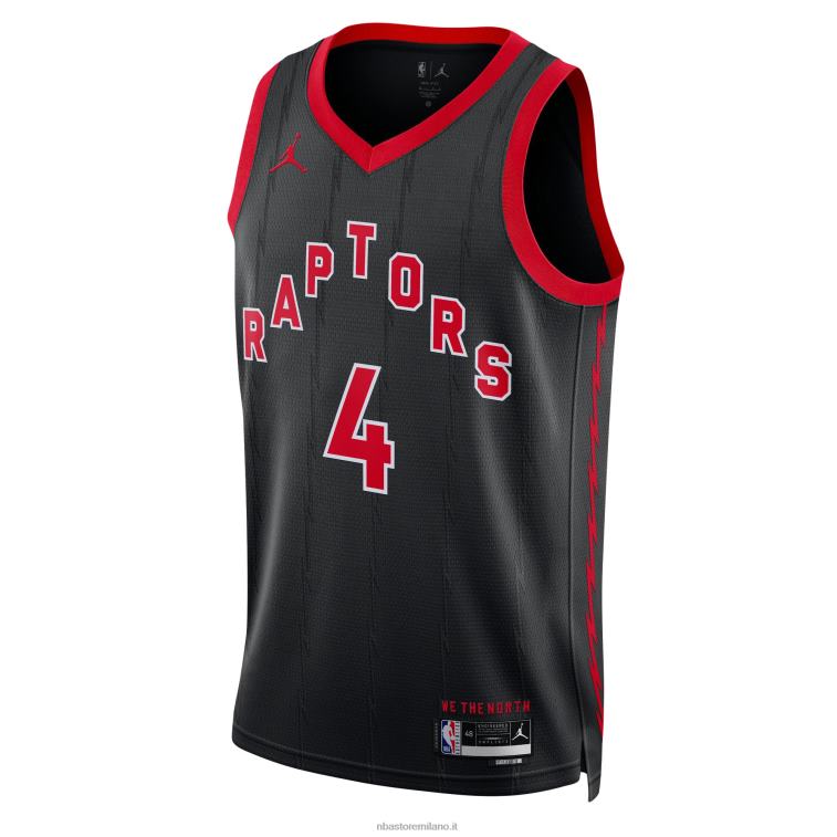 NBA 00F2L6364 toronto raptors scottie barnes jordan marca maglia nera replica swingman