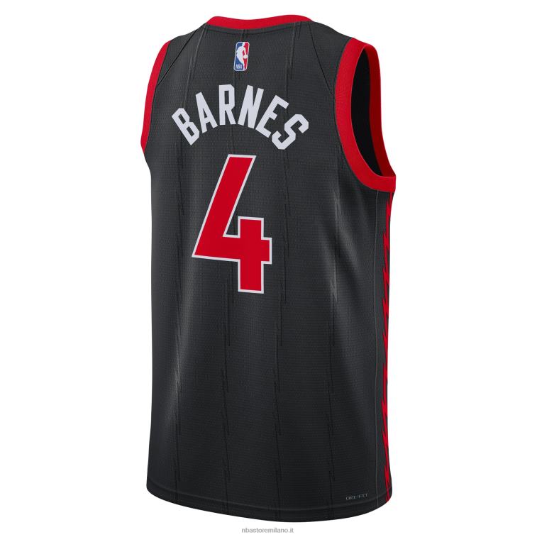NBA 00F2L6364 toronto raptors scottie barnes jordan marca maglia nera replica swingman