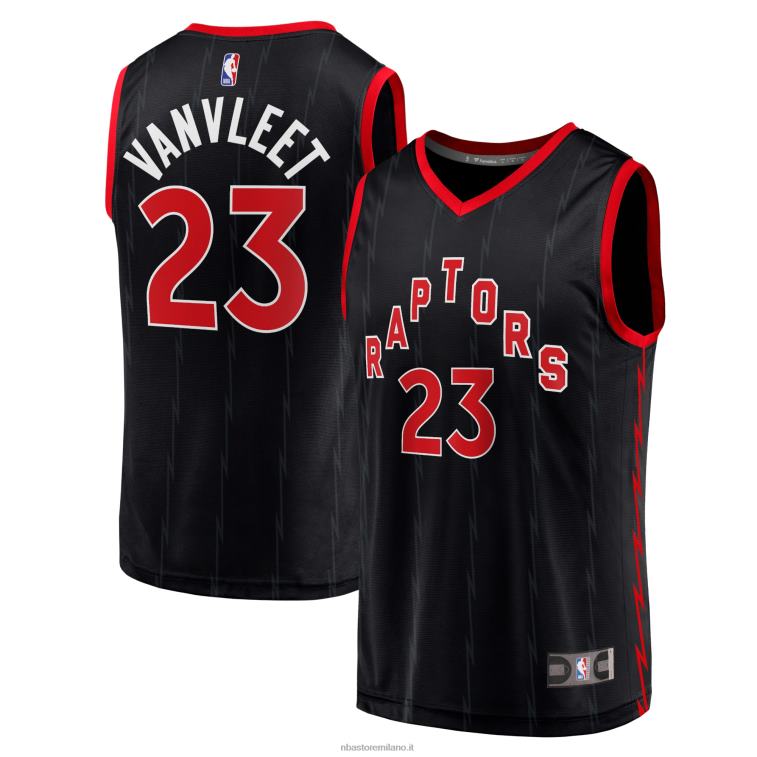 NBA 00F2L6467 toronto raptors fred vanvleet maglia giocatore replica fast break nera