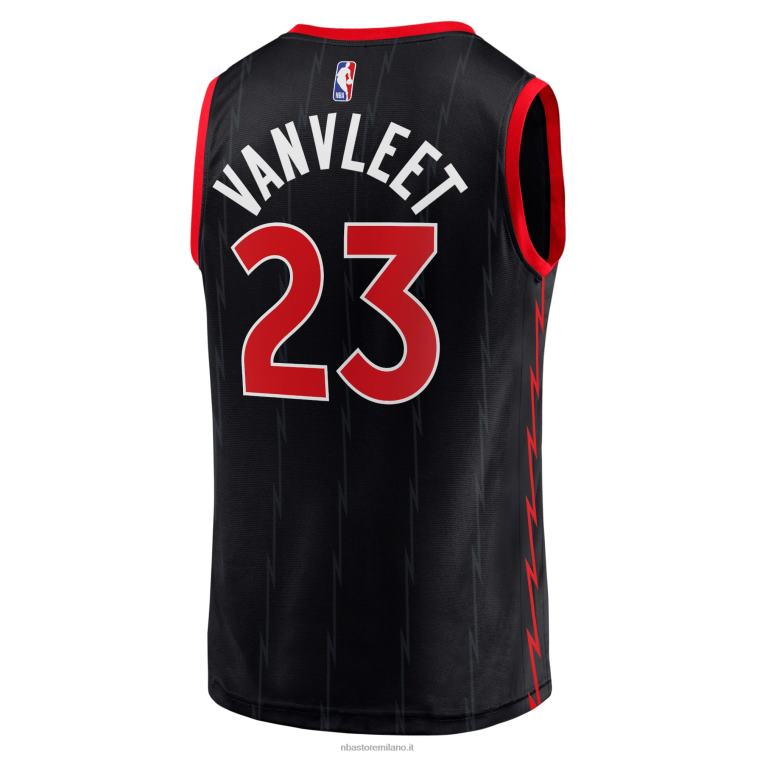 NBA 00F2L6467 toronto raptors fred vanvleet maglia giocatore replica fast break nera
