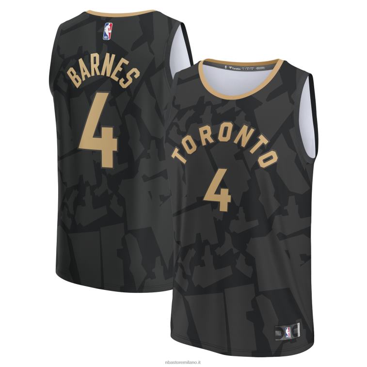 NBA 00F2L7158 toronto raptors scottie barnes maglia fastbreak nera