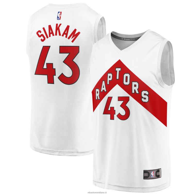 NBA 00F2L8008 toronto raptors pascal siakam maglia bianca replica giocatore fast break