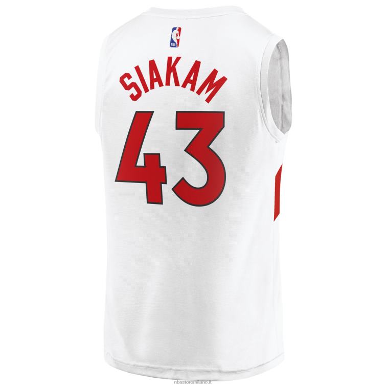 NBA 00F2L8008 toronto raptors pascal siakam maglia bianca replica giocatore fast break