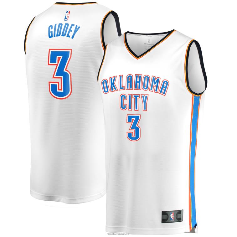 NBA 00F2L2406 oklahoma city thunder josh giddey maglia bianca contropiede replica