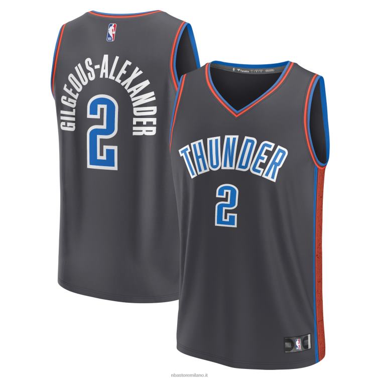 NBA 00F2L544 oklahoma city thunder shai gilgeous-alexander maglia fastbreak antracite