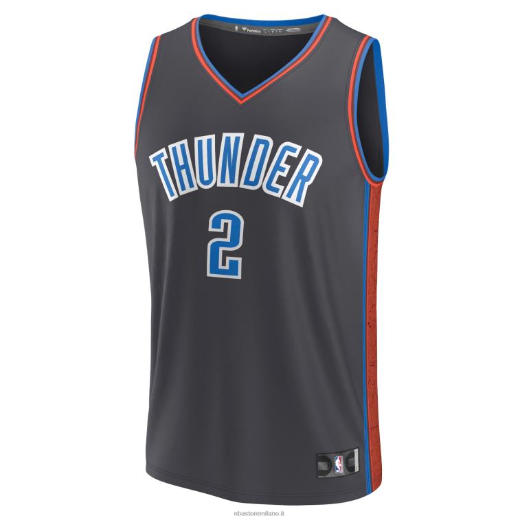 NBA 00F2L544 oklahoma city thunder shai gilgeous-alexander maglia fastbreak antracite