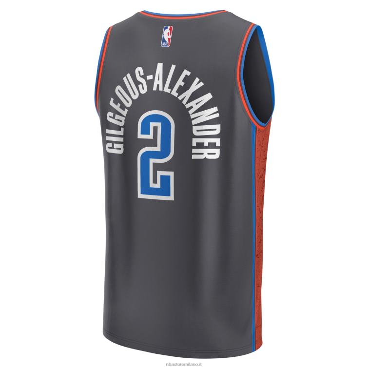 NBA 00F2L544 oklahoma city thunder shai gilgeous-alexander maglia fastbreak antracite