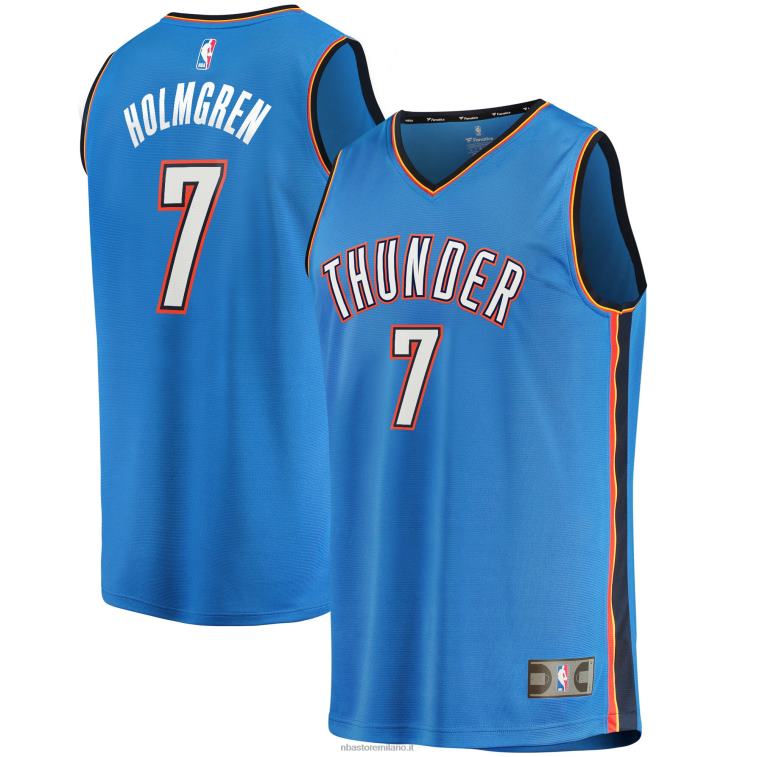 NBA 00F2L6398 oklahoma city thunder chet holmgren blue draft prima scelta maglia fast break replica