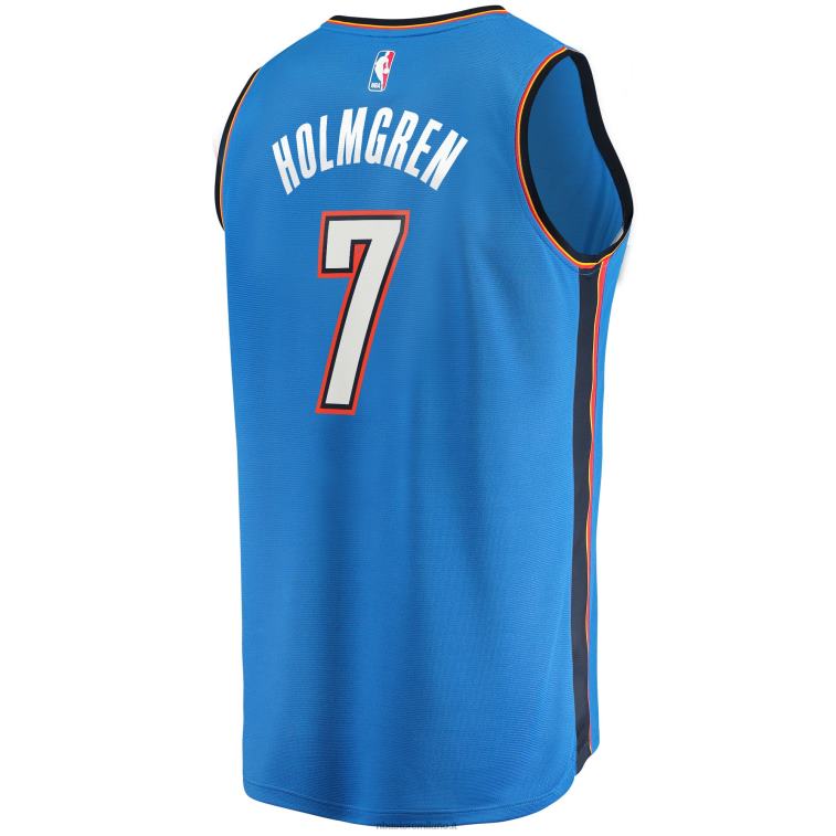 NBA 00F2L6398 oklahoma city thunder chet holmgren blue draft prima scelta maglia fast break replica